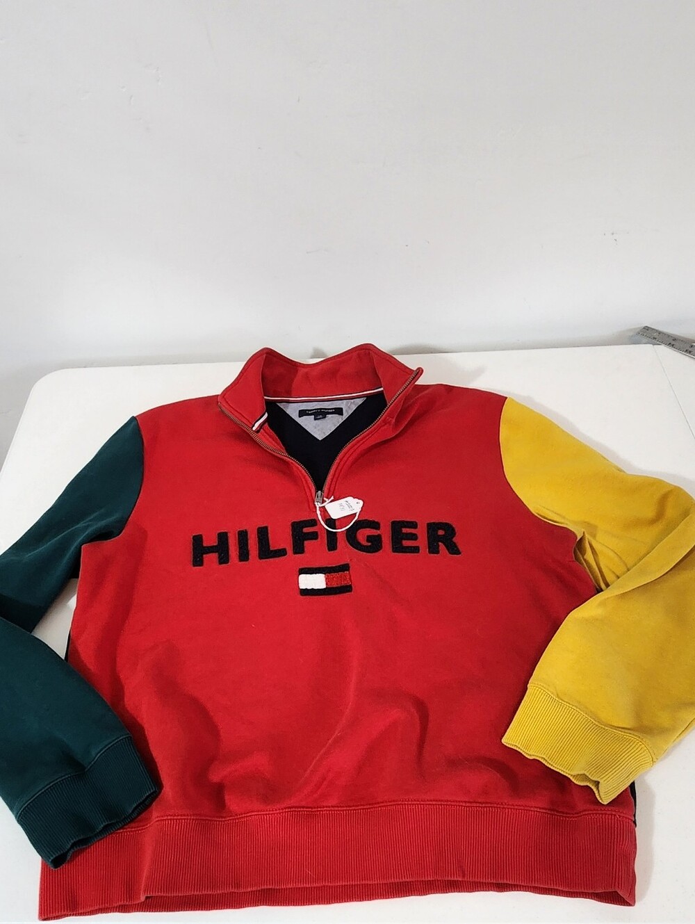 Tommy Hilfiger Red Pullover with Navy Trim